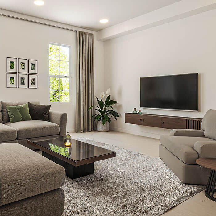 furnished living room